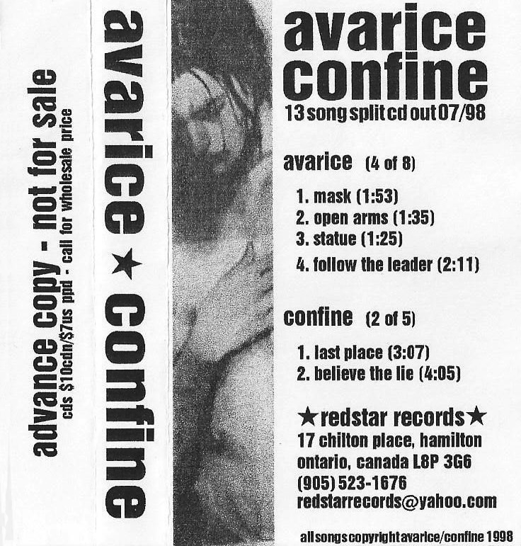 RSR003 - Avarice & Confine split advance copy tape sampler. Photo courtesy of Jun Matsumura
