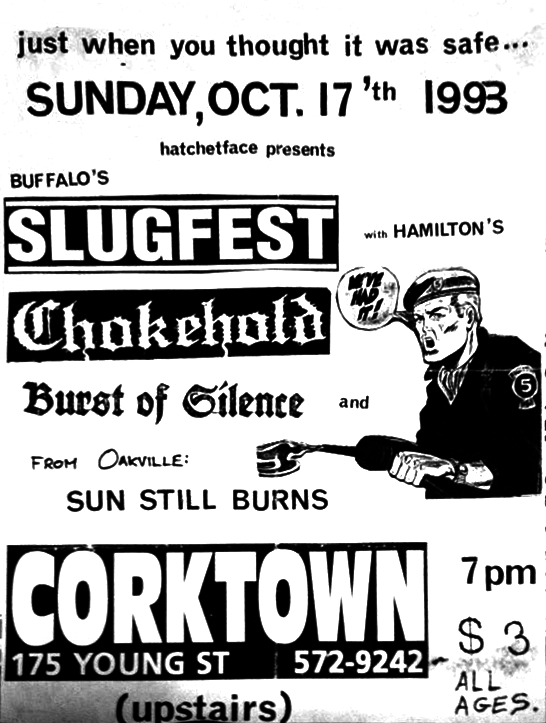 Sun Still Burns playing live at Corktown on October 10th 1993 with Chokehold, Burst of Silence and Slugfest