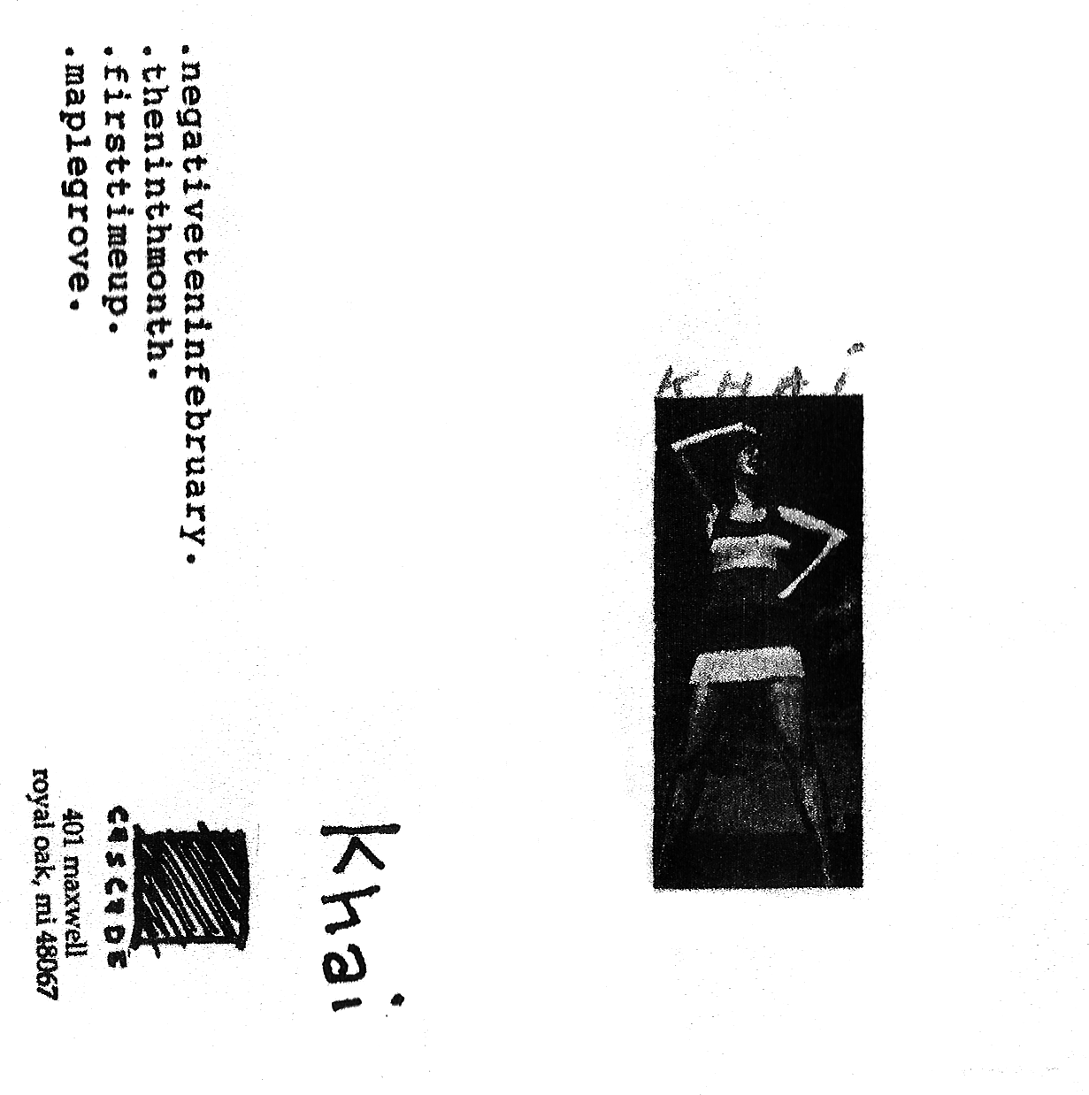 Cascade Records 3º - Khai "Demo", tape, 1996